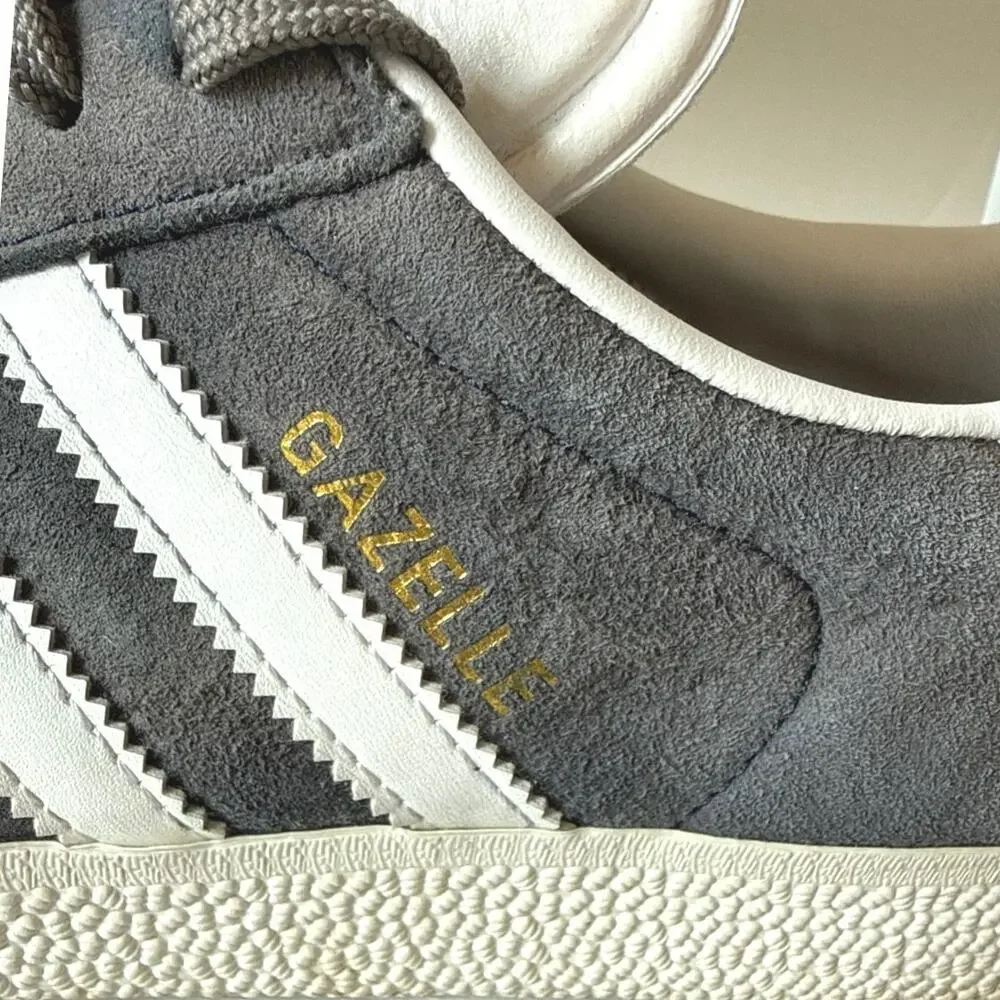Adidas Originals Gazelle Grey White Gold Shoes Men's Size 7/Womens 8